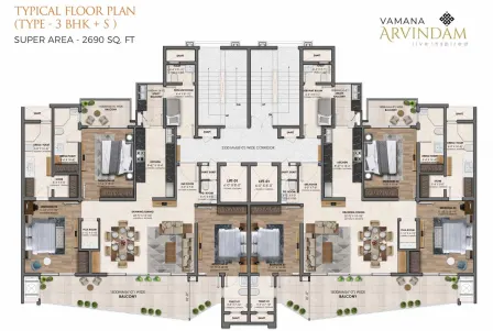 3+1BHK Floor Plan